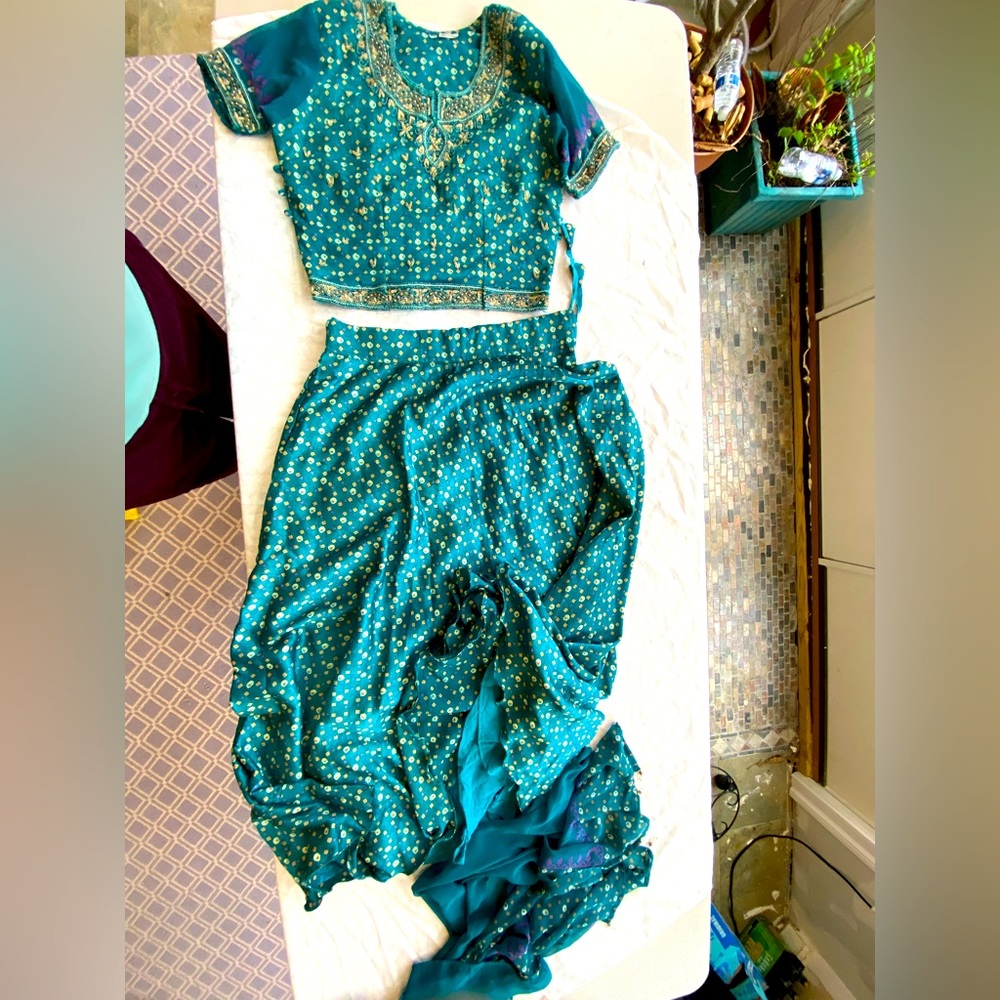 3 piece rayon casual lengha